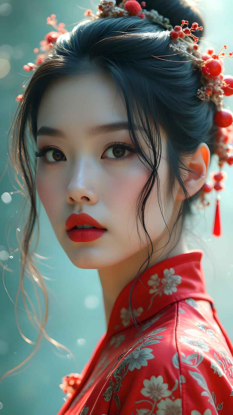 红色女子户外拍摄系列高清艺术视觉 82