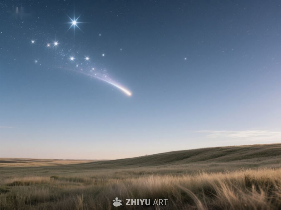 夜空流星划过草原 260