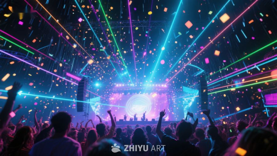 炫彩灯光下的音乐节狂欢 819