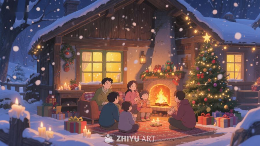 雪夜温馨家庭圣诞聚会 416