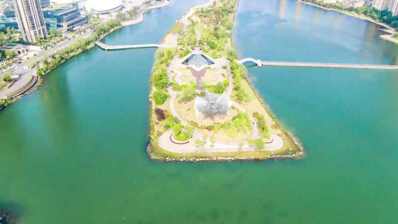 湖南长沙城市风光航拍摄影图 