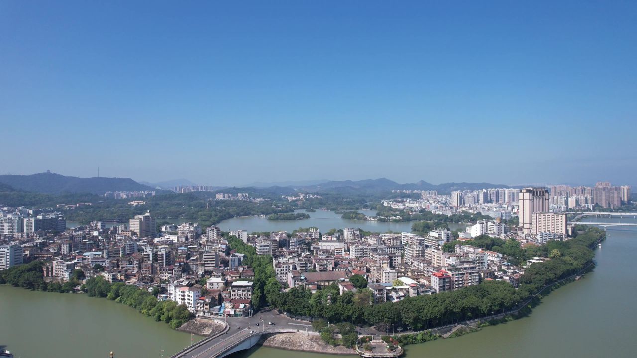 广东惠州城市风光地标建筑航拍 
