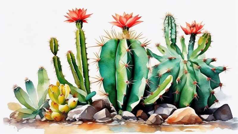 仙人掌自然植物插画 40