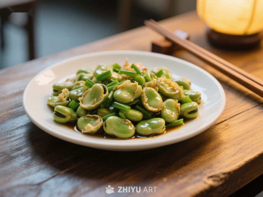 炒蚕豆配蒜片，清新美味 25