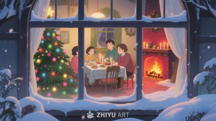 温馨圣诞夜，家人围炉共进晚餐 279