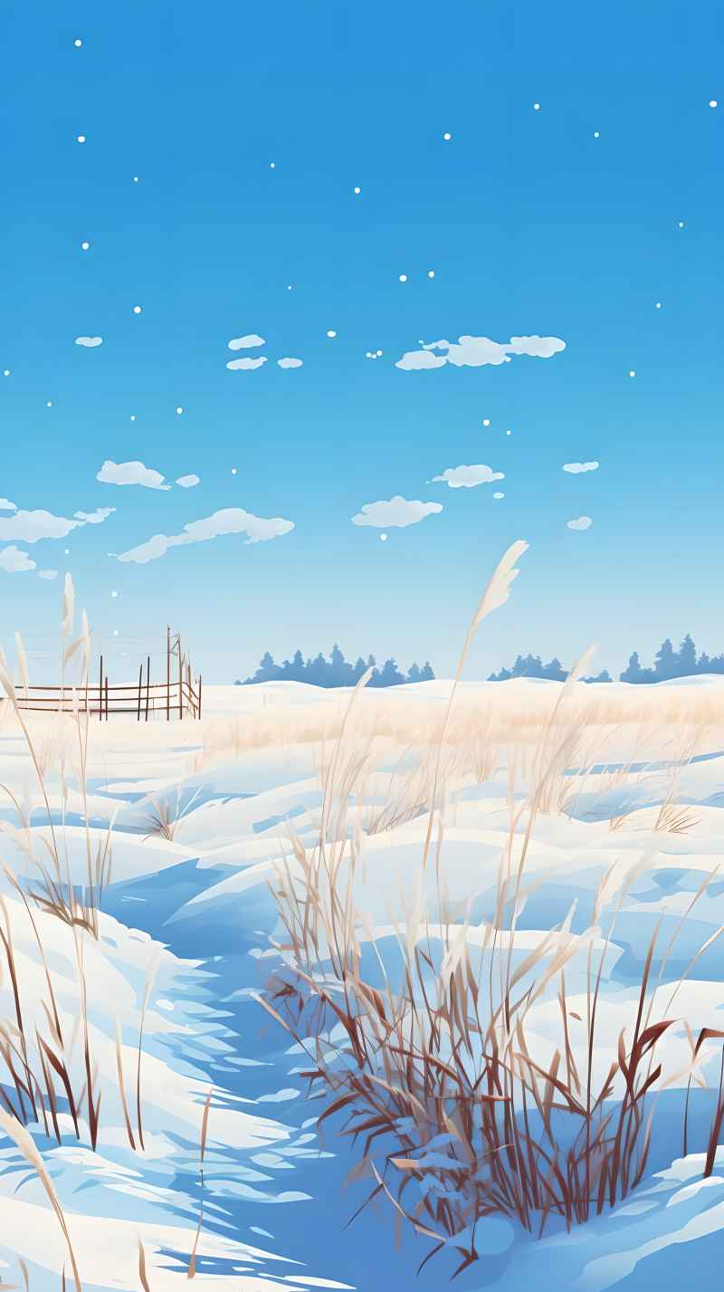 冬季唯美创意背景插画图 30