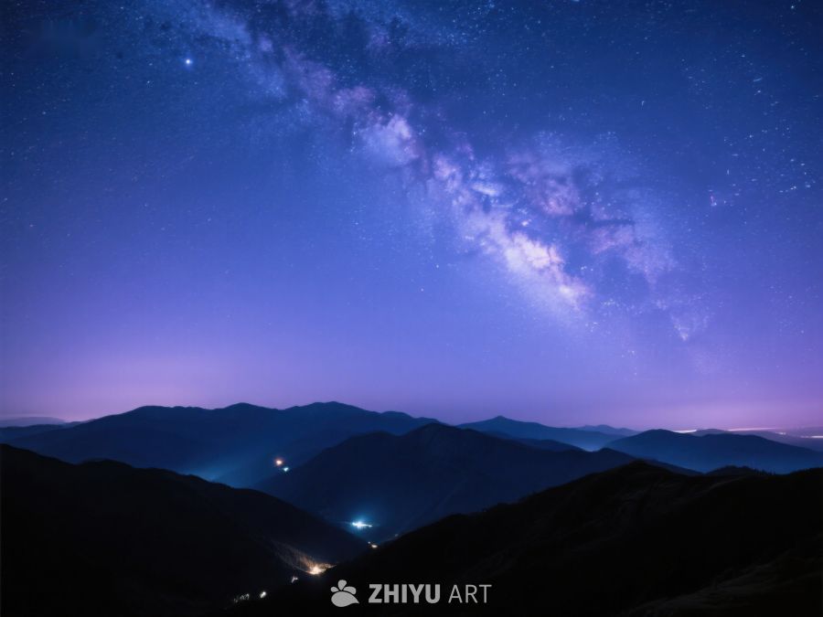 夜空银河映山峦 426