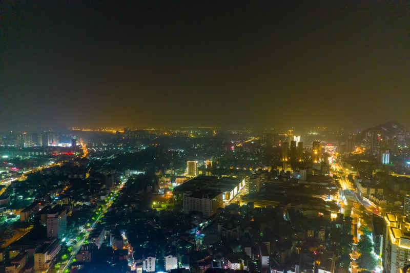 柳州夜景灯光柳江航拍摄影图
