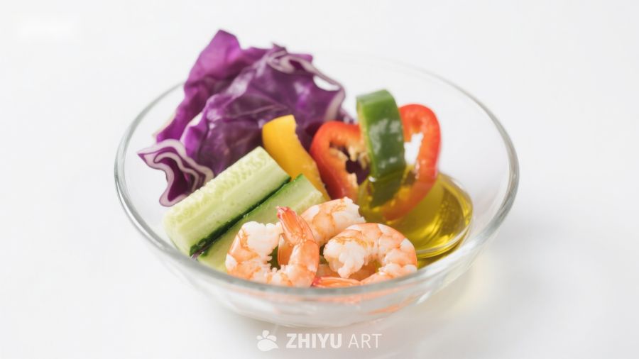 虾仁蔬菜沙拉碗