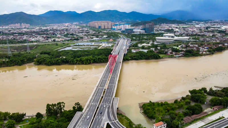 福建漳州城市风光航拍图 