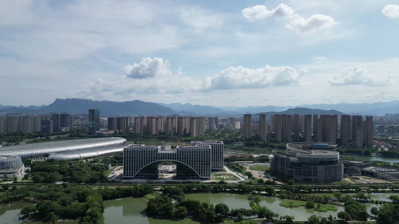 航拍福州海峡国际会展中心