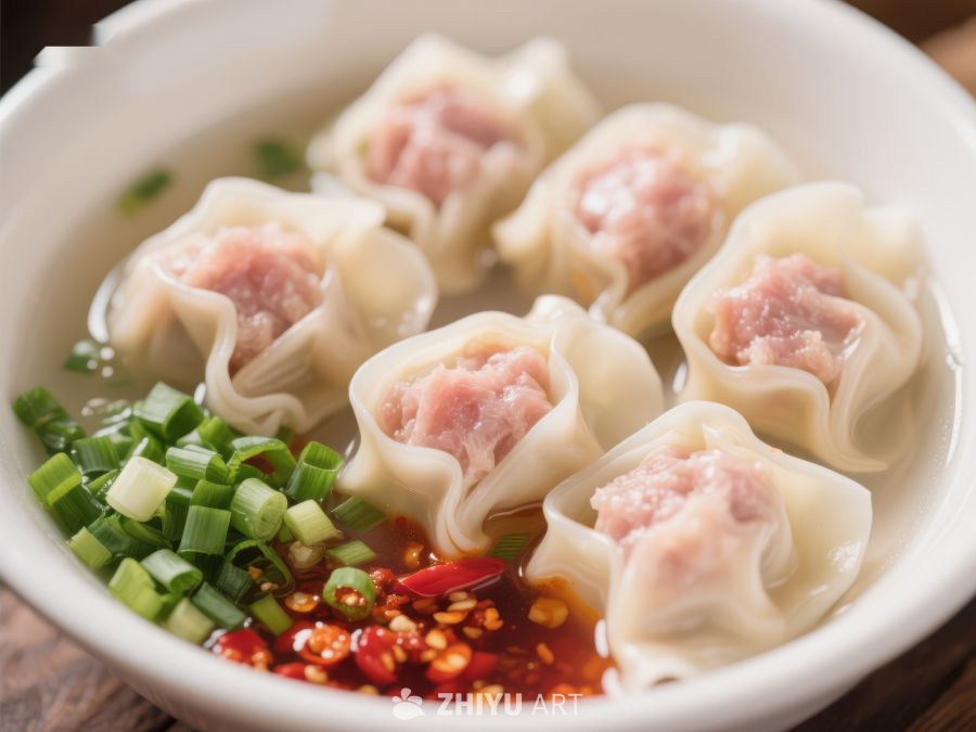 鲜美馄饨配葱花辣椒油 1219