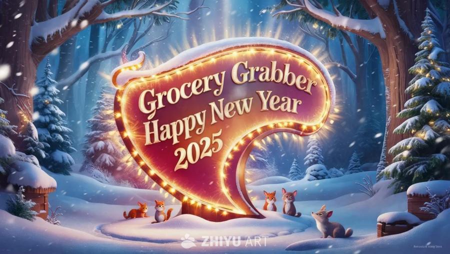 一个弯曲的圆形标志，上面写着“Grocery Gr