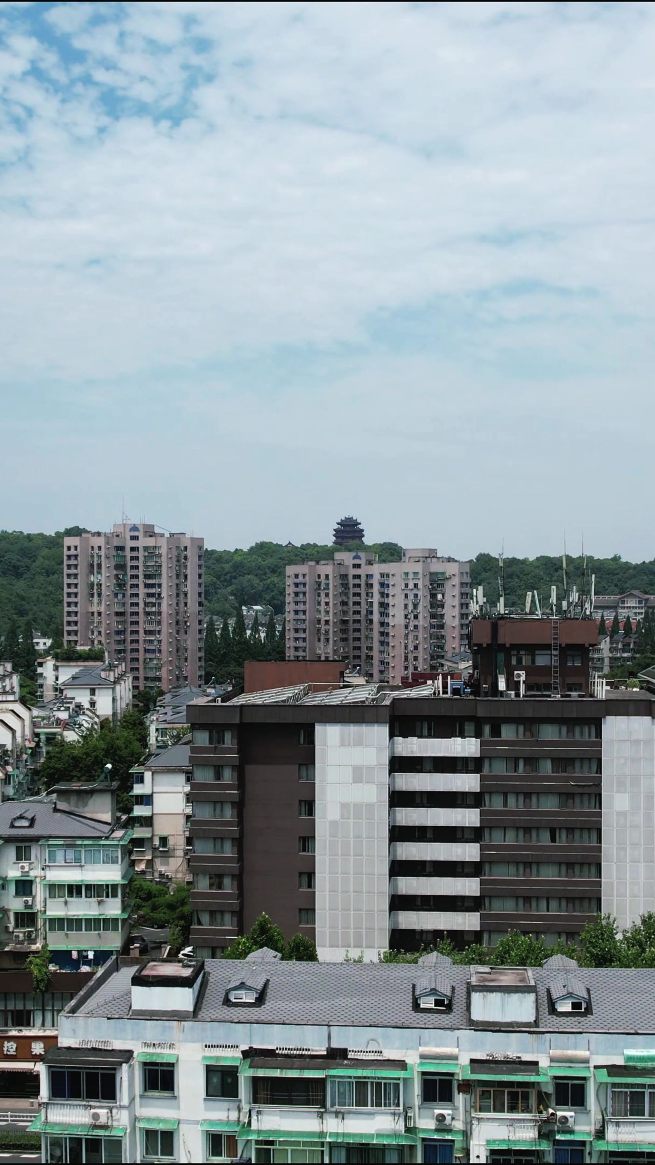 杭州城市建设风光竖屏航拍  