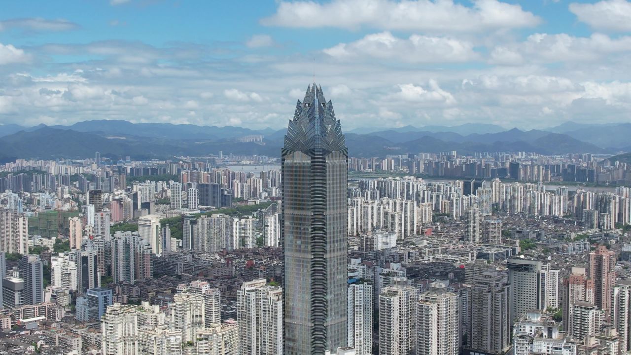 浙江温州城市建设航拍 