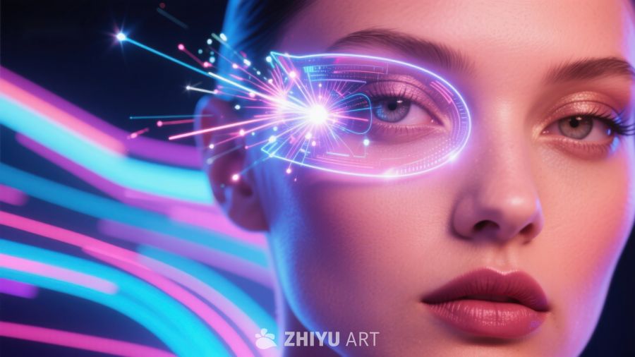 未来科技之眼：霓虹光影与人类视觉的融合 725
