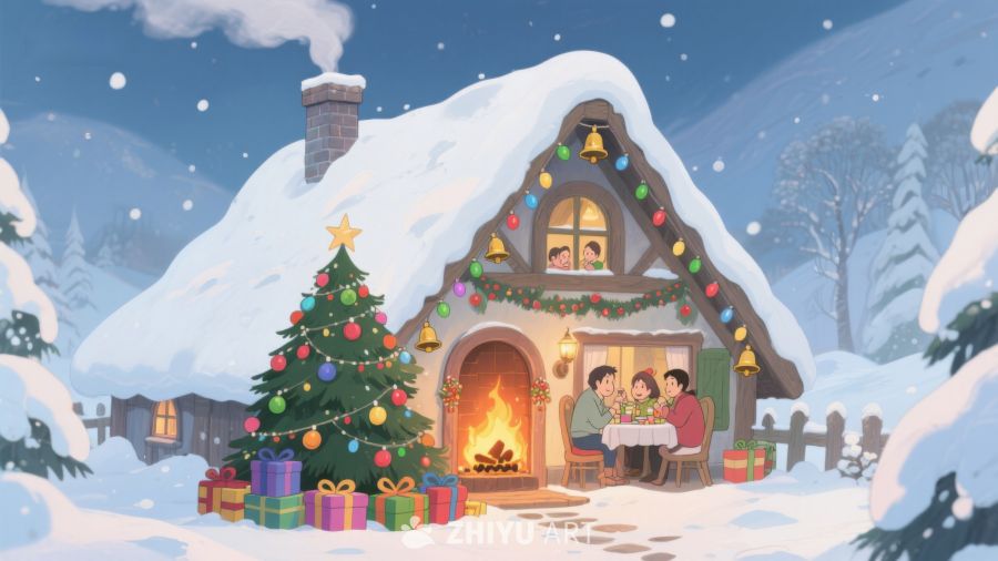 雪夜温馨小屋，共度圣诞时光 427