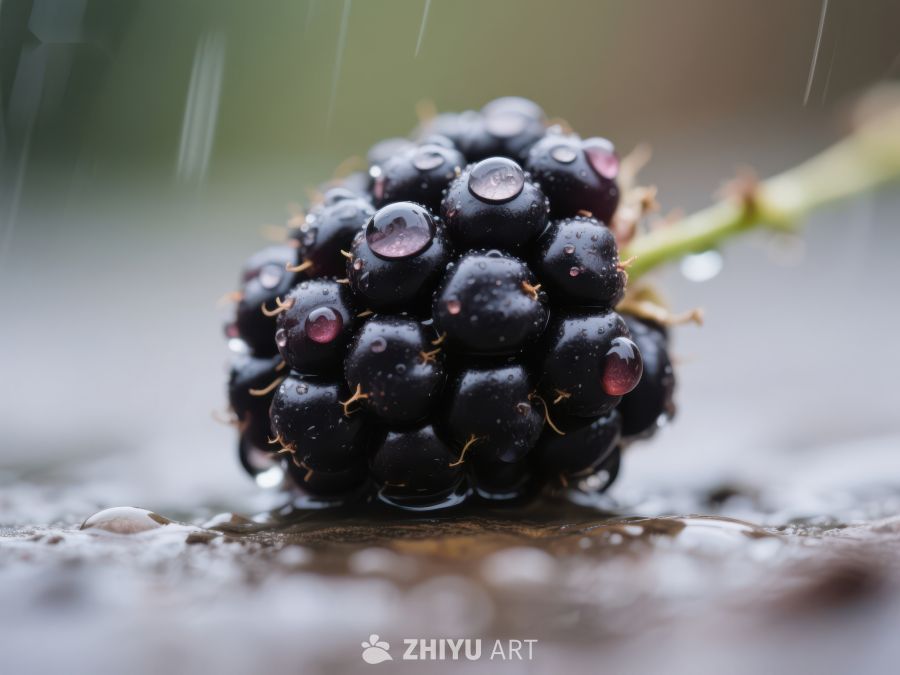 雨中黑莓，晶莹剔透 775