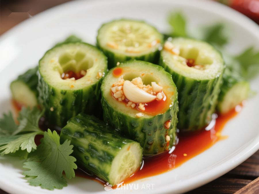 凉拌黄瓜配蒜蓉辣椒酱 503