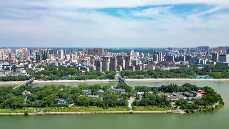 江西吉安城市风光旅游景区航拍图