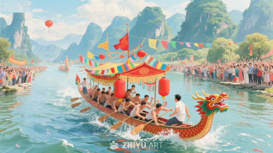 龙舟竞渡，山水间欢庆传统节日 661