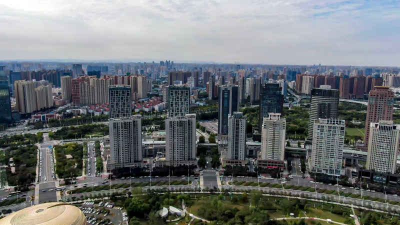 河南郑州城市风光航拍图 