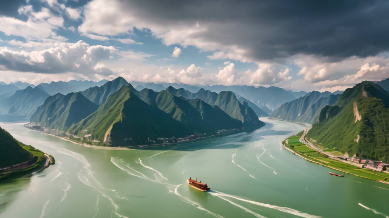 长江三峡日出日落云海航拍延时 20
