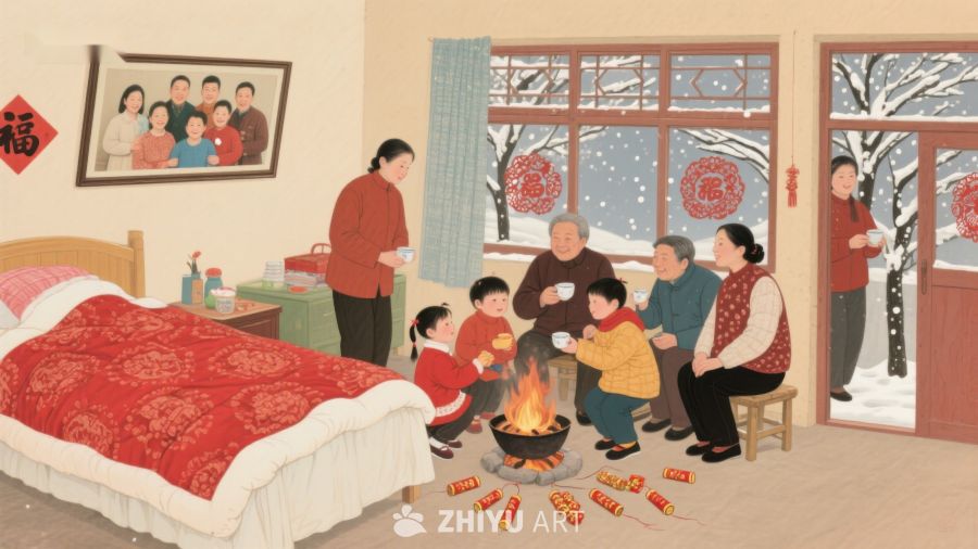 家庭围炉取暖，共度温馨时光 544