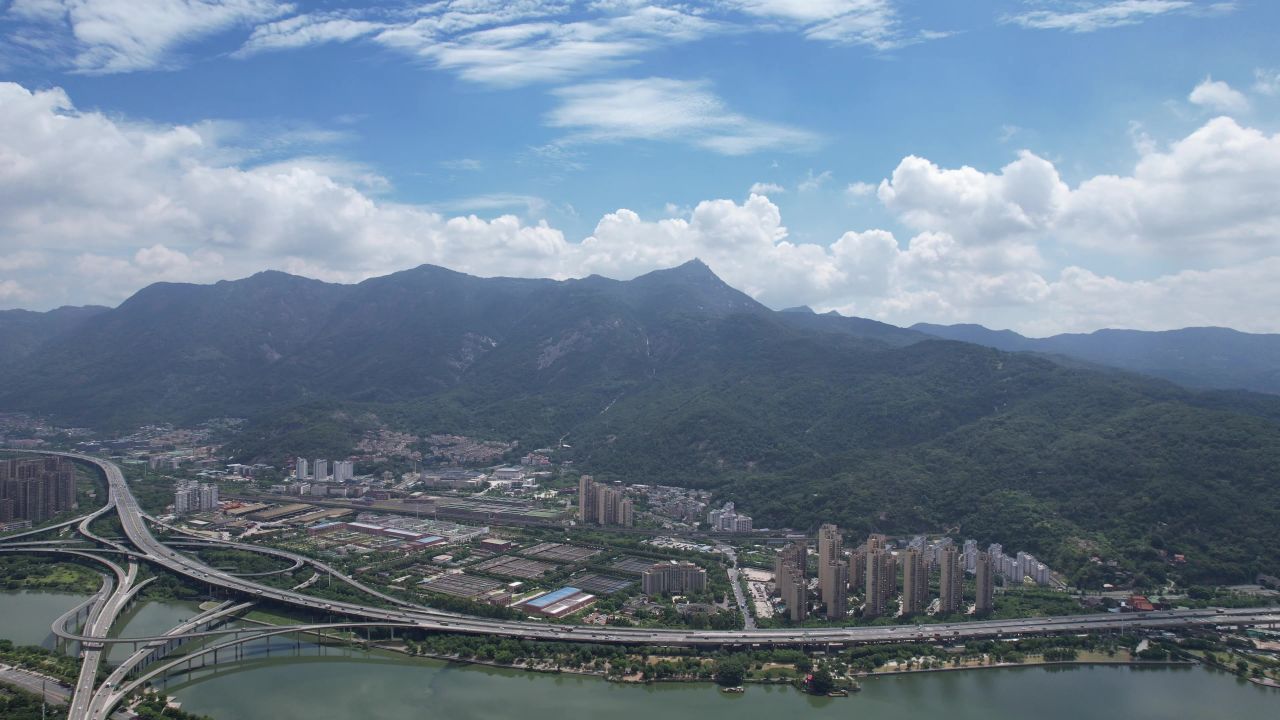 福建福州城市风光鼓山全景航拍