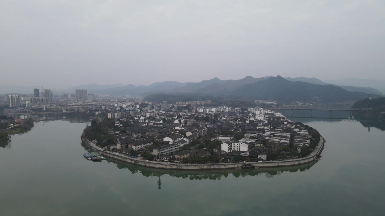 湖南洪江黔阳古城4A景区航拍 