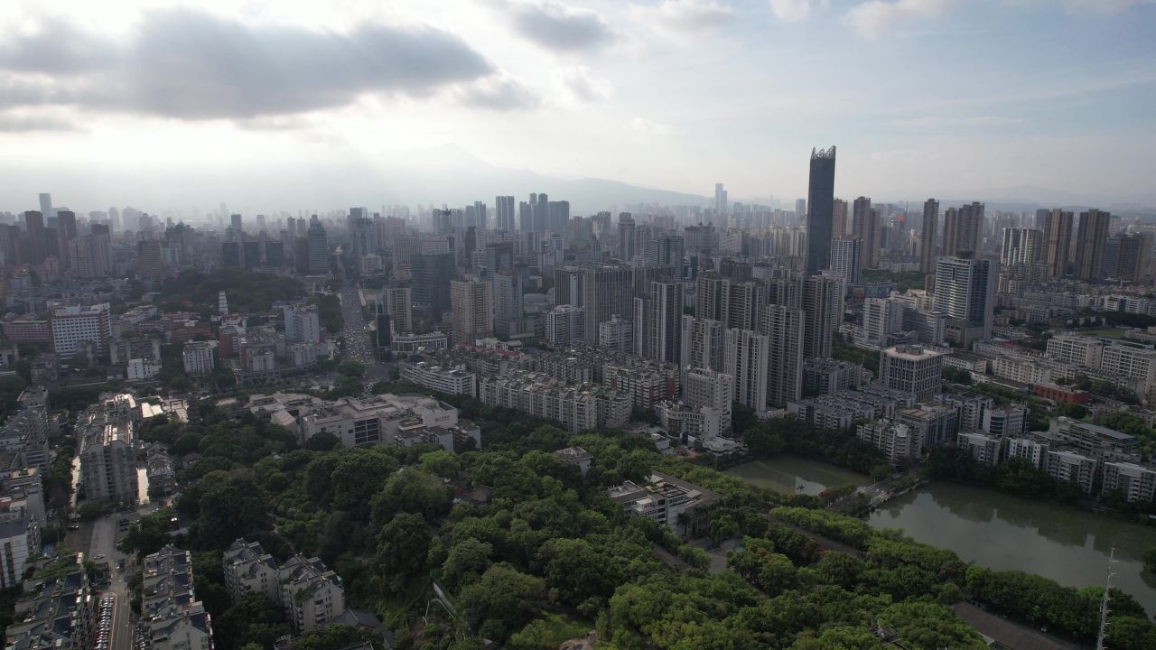 福建福州城市风光航拍 