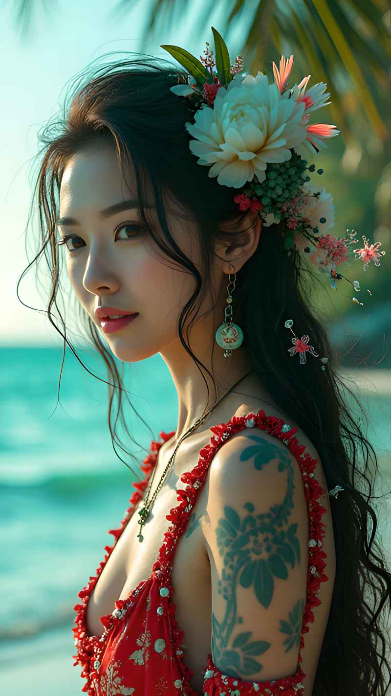 森林红色美女衣服写来艺术 13