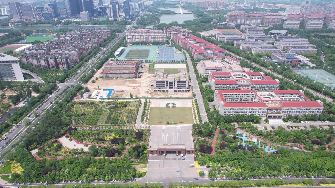 河南郑州城市风光地标建筑航拍 