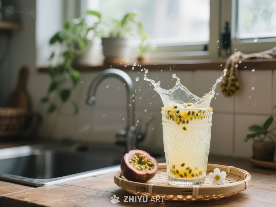 百香果饮品溅起水花 9