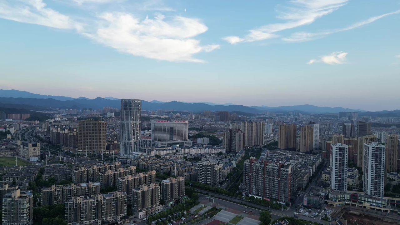 航拍江西萍乡大景萍乡建设