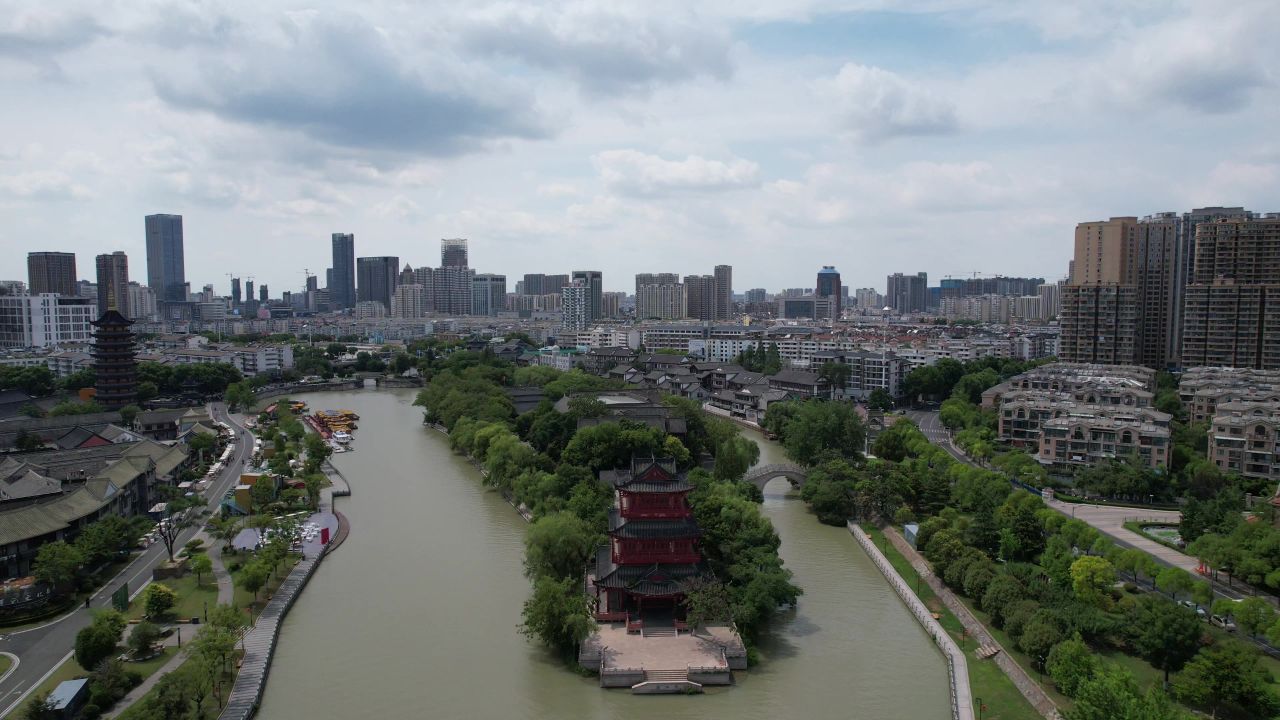 江苏宿迁城市风光旅游景区航拍