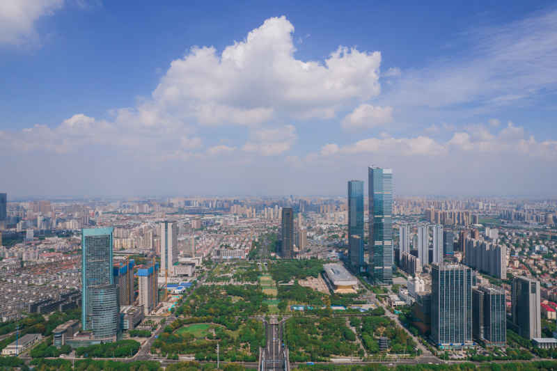 航拍 江苏 无锡 城市 风光 无锡建设