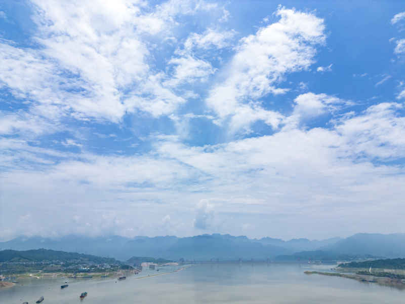 湖北长江三峡风光航拍图 