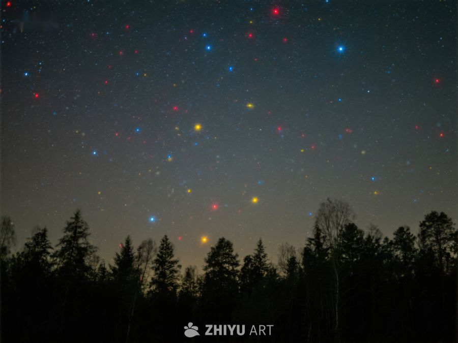 夜空下的多彩星光 308