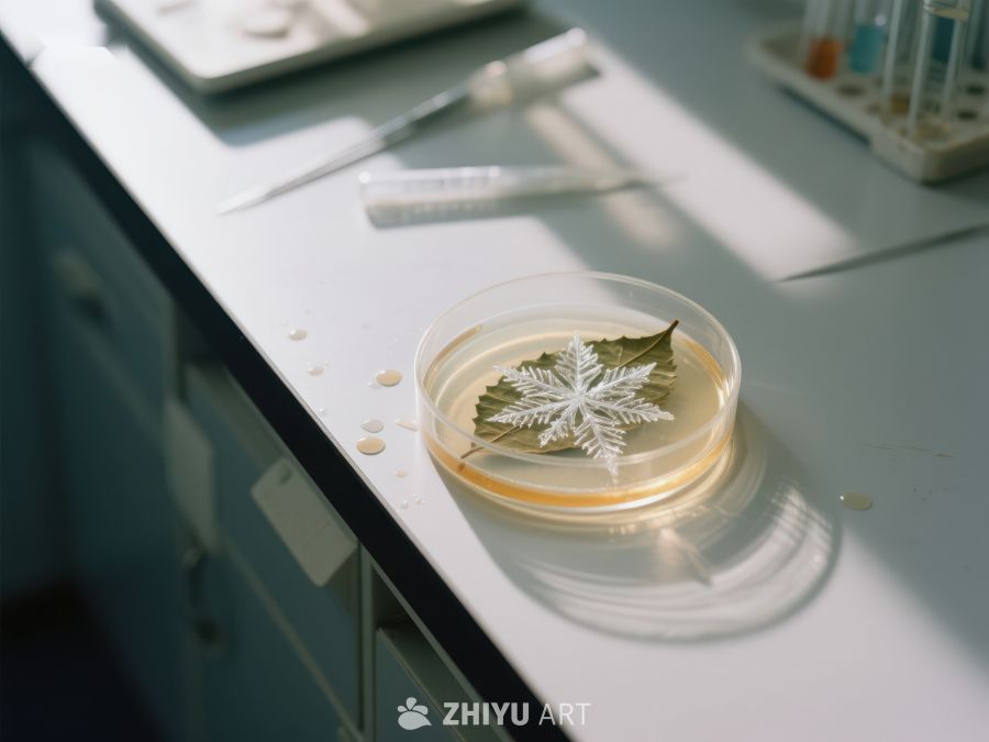 实验室中的叶片与雪花晶体研究 486