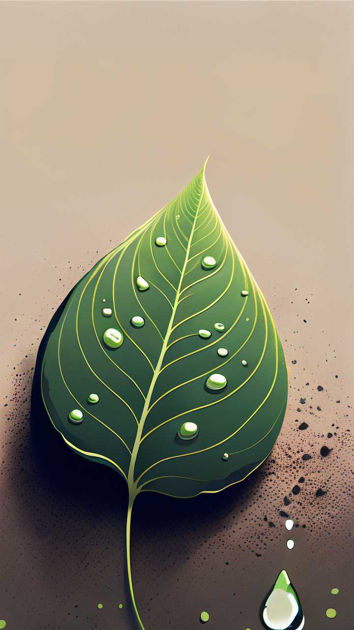 叶子水滴简约插画