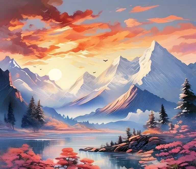 梦幻雪山图