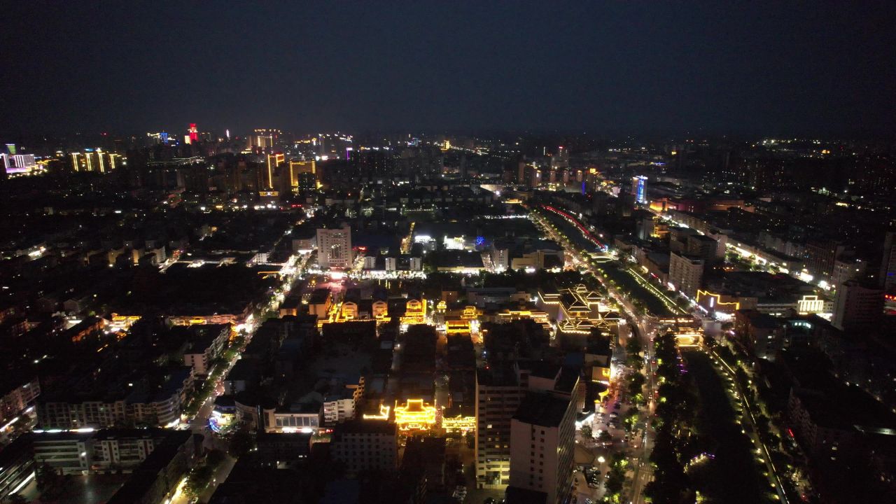 许昌曹魏古城夜景航拍