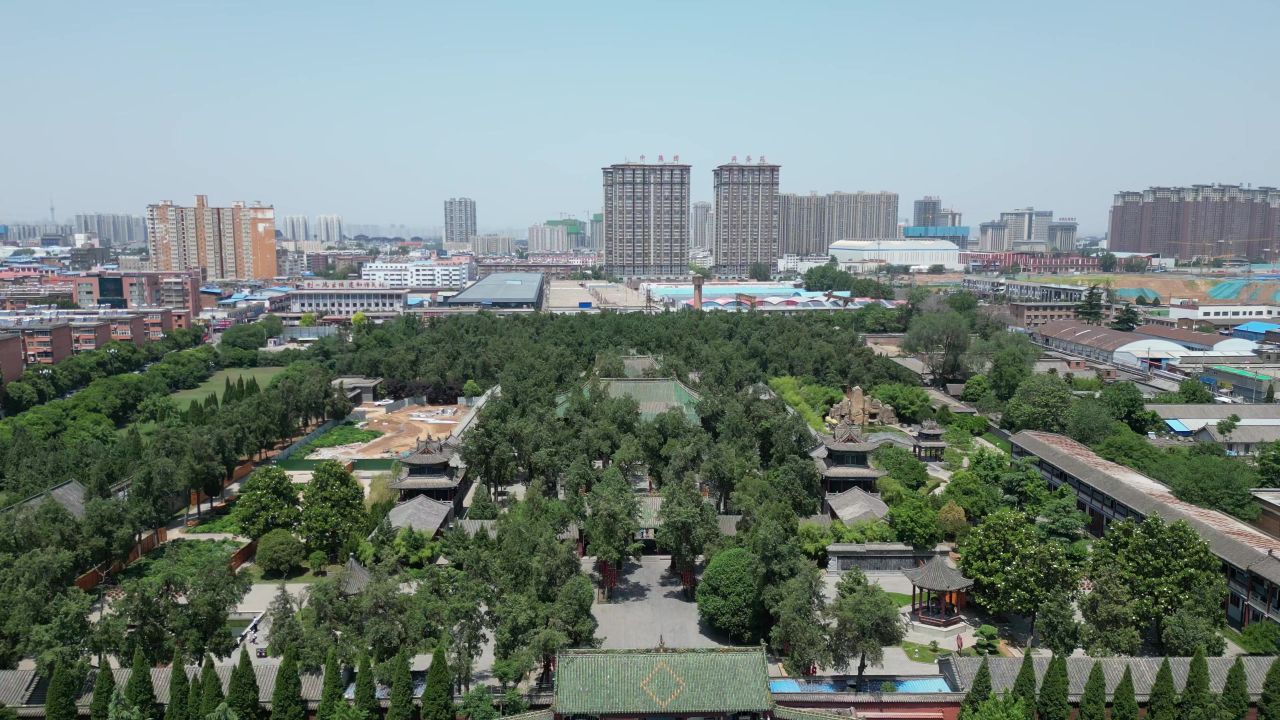 河南洛阳城市风光旅游景区航拍 