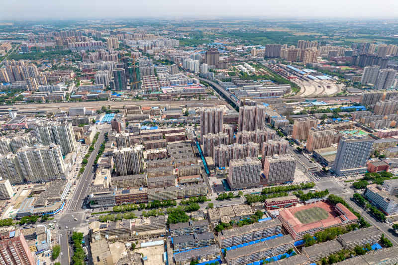 河北衡水城市风光航拍摄影图