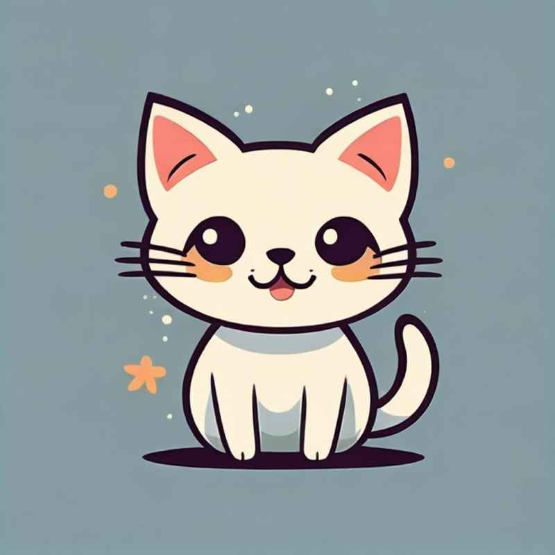 小花猫唯美插画 82