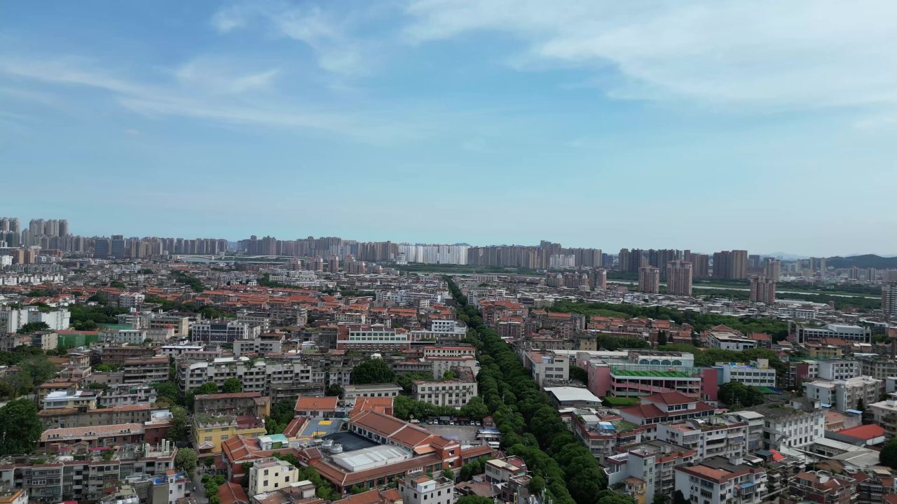 航拍福建泉州古城历史街区