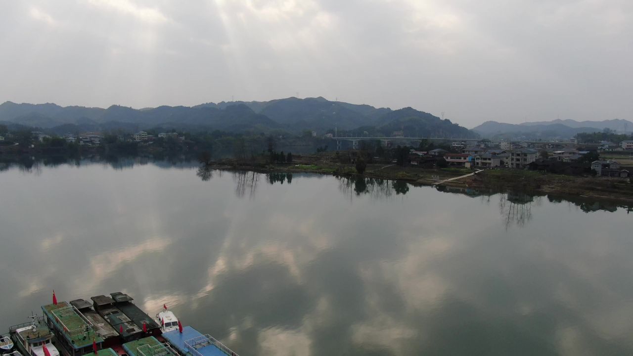 湖南洪江黔阳古城4A景区航拍 