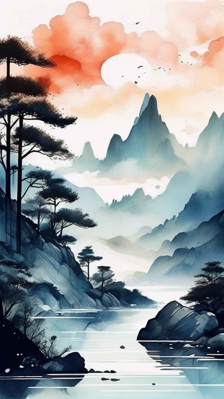 山水画国风背景 50