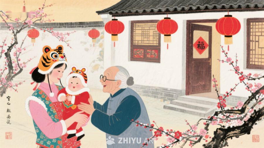 新春佳节，祖孙三代共庆团圆 1042